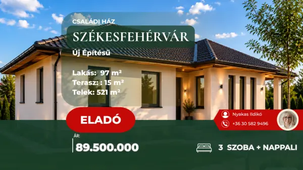 Eladó családi ház, Székesfehérvár 3 szoba 97 m² 89.5 M Ft