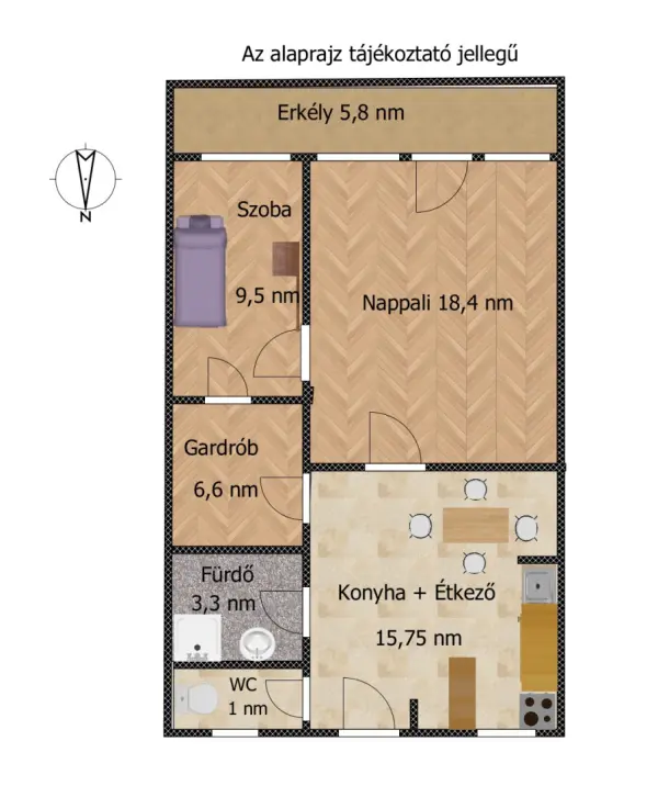 Eladó panellakás, Budapest, XX. kerület 1+1 szoba 58 m² 60.9 M Ft