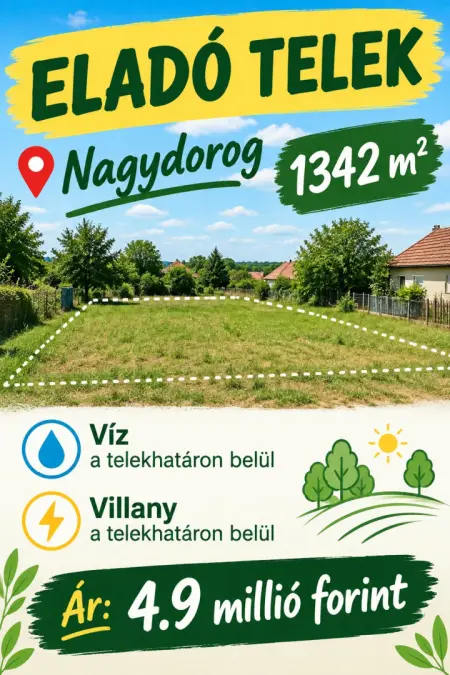 eladó telek, Nagydorog