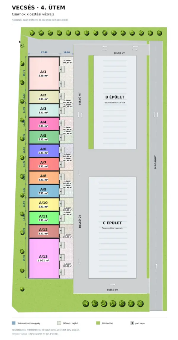 Eladó új építésű ipari ingatlan, Vecsés 331 m² 155.42 M Ft + Áfa