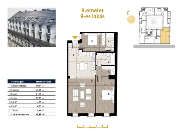 Eladó új építésű téglalakás, Budapest, VII. kerület 3 szoba 90 m² 182.1 M Ft
