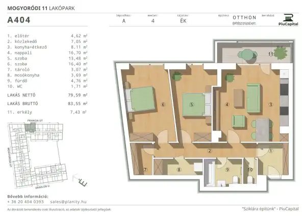 Eladó új építésű téglalakás, Budapest, XIV. kerület 3 szoba 80 m² 125.07 M Ft