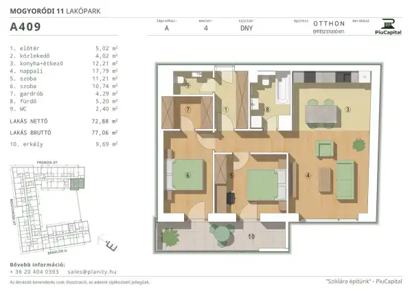 Eladó új építésű téglalakás, Budapest, XIV. kerület 3 szoba 73 m² 128.44 M Ft