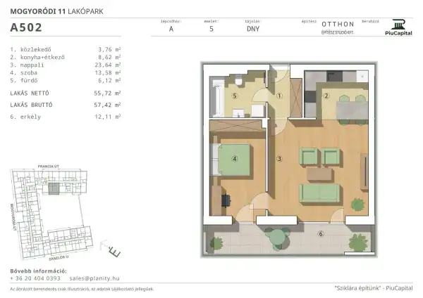 Eladó új építésű téglalakás, Budapest, XIV. kerület 2 szoba 56 m² 92.6 M Ft