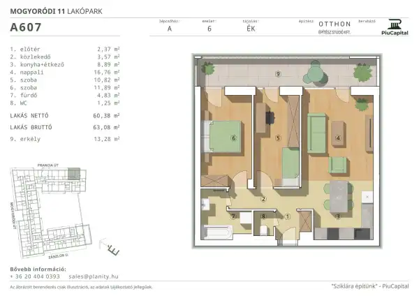 Eladó új építésű téglalakás, Budapest, XIV. kerület 3 szoba 60 m² 99.96 M Ft