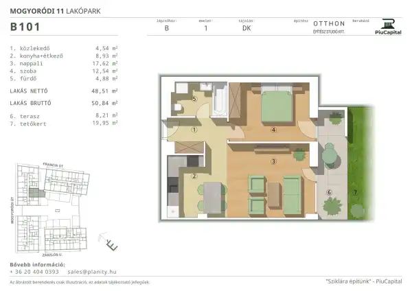 Eladó új építésű téglalakás, Budapest, XIV. kerület 2 szoba 49 m² 79.87 M Ft