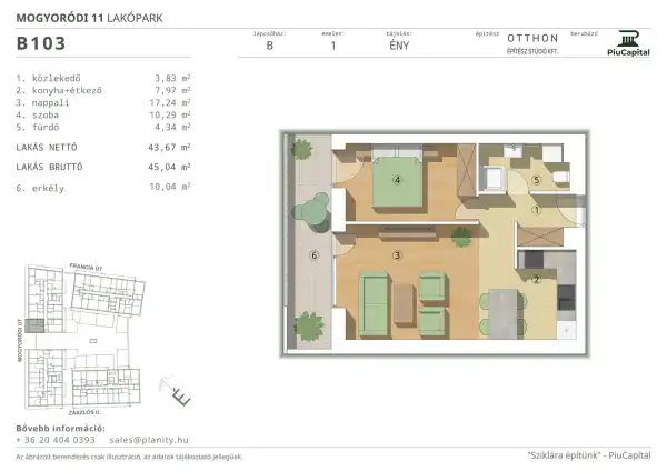 Eladó új építésű téglalakás, Budapest, XIV. kerület 2 szoba 44 m² 85.66 M Ft