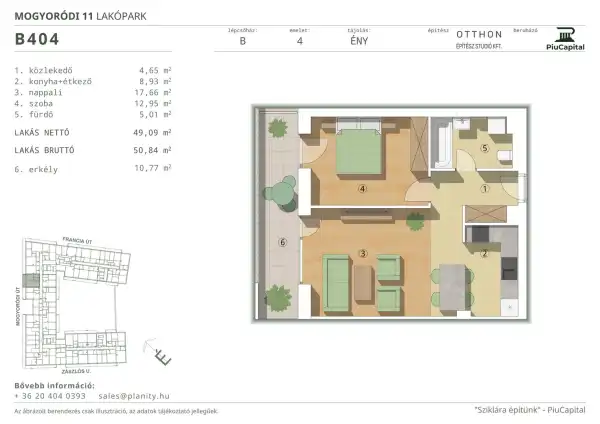 Eladó új építésű téglalakás, Budapest, XIV. kerület 2 szoba 49 m² 89.08 M Ft