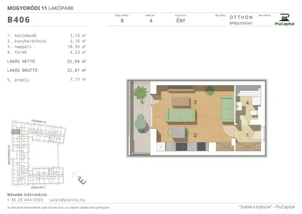Eladó új építésű téglalakás, Budapest, XIV. kerület 1 szoba 32 m² 67.03 M Ft