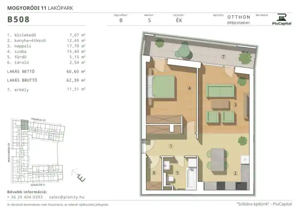 Eladó új építésű téglalakás, Budapest, XIV. kerület 2 szoba 61 m² 99.47 M Ft