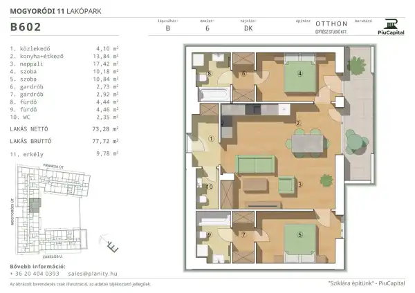 Eladó új építésű téglalakás, Budapest, XIV. kerület 3 szoba 73 m² 132.72 M Ft