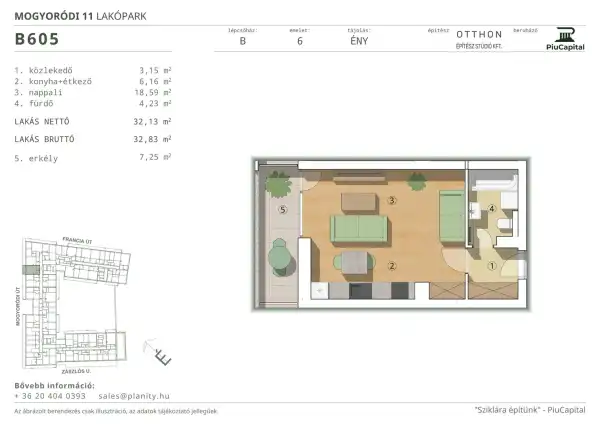 Eladó új építésű téglalakás, Budapest, XIV. kerület 1 szoba 32 m² 69.58 M Ft