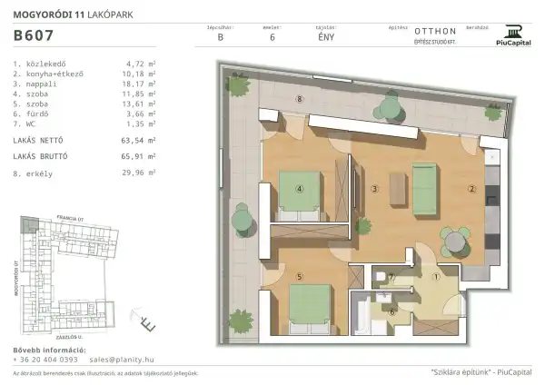 Eladó új építésű téglalakás, Budapest, XIV. kerület 3 szoba 64 m² 119.79 M Ft