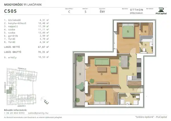 Eladó új építésű téglalakás, Budapest, XIV. kerület 3 szoba 68 m² 122.26 M Ft