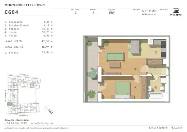 Eladó új építésű téglalakás, Budapest, XIV. kerület 2 szoba 47 m² 88.39 M Ft