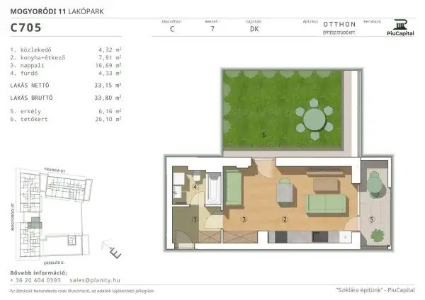 Eladó új építésű téglalakás, Budapest, XIV. kerület 1 szoba 33 m² 73.22 M Ft