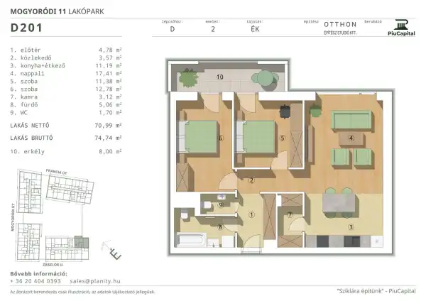 Eladó új építésű téglalakás, Budapest, XIV. kerület 3 szoba 71 m² 118.14 M Ft