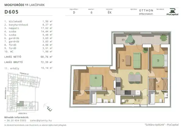 Eladó új építésű téglalakás, Budapest, XIV. kerület 3 szoba 69 m² 124.97 M Ft