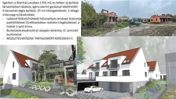 Eladó új építésű téglalakás, Eger 4 szoba 85 m² 92.5 M Ft