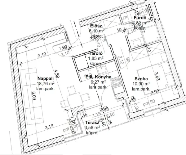 Eladó új építésű téglalakás, Nyíregyháza 2 szoba 50 m² 47.5 M Ft