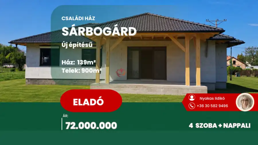 eladó újszerű családi ház, Sárbogárd