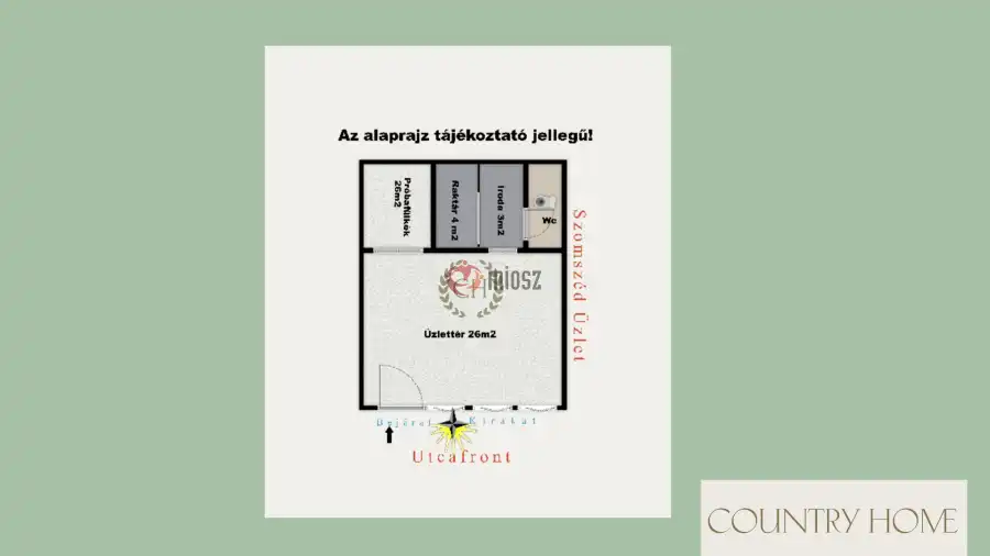 eladó üzlethelyiség utcai bejáratos, Szeged