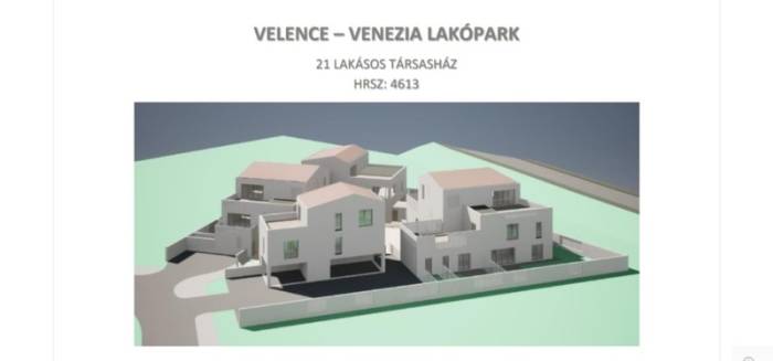 Velence 21 lakásos társasház projectcég eladó, jogerős építési engedélyezési és komplett kiviteli tervcsomaggal. 